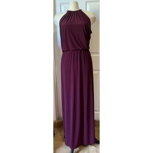 MSK Burgundy Goddess Dress Sz 16 Womens Maxi Gold Strap Long Skirt